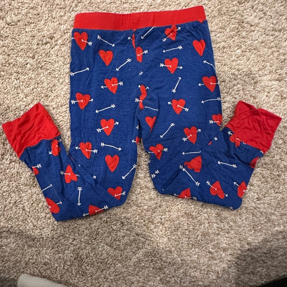 Designer- Little Bum Bums VDAY Heart Print Kids Pajama Set - Blue and Red - Picture 4 of 10